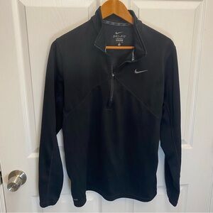 Nike Dri Fit Black Women’s 1/4 Zip Long Sleeve Top Size L